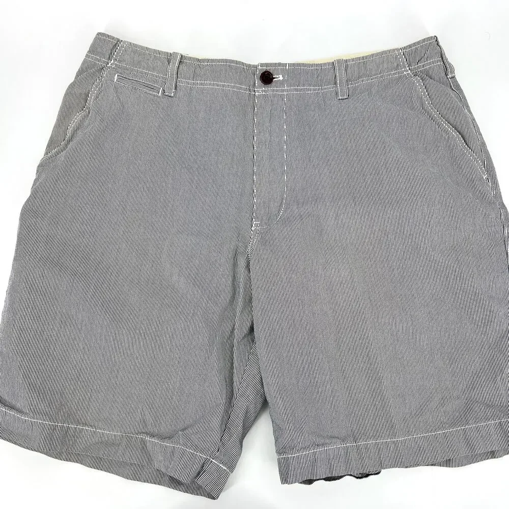 J. Crew Vintage Hong Kong Blue White Pinstripe 100% Cotton Shorts Size 38